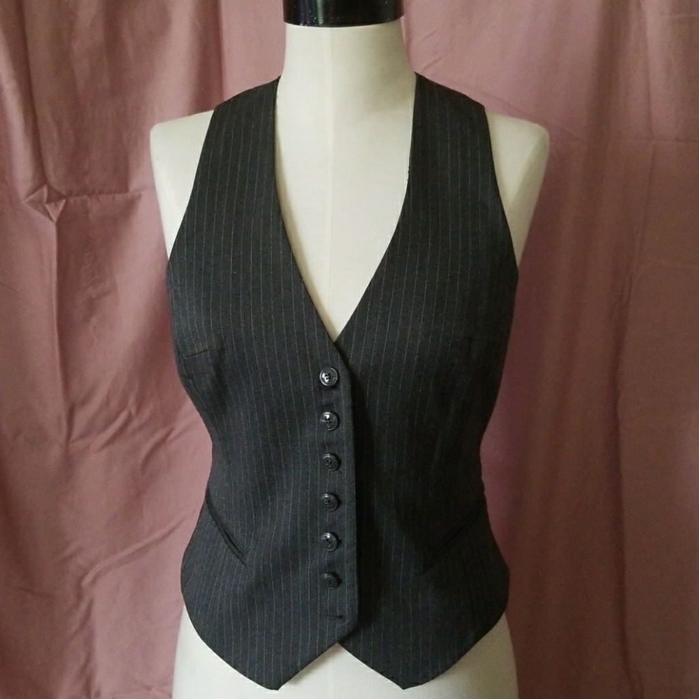 H&M Pinstripe Gray Vest